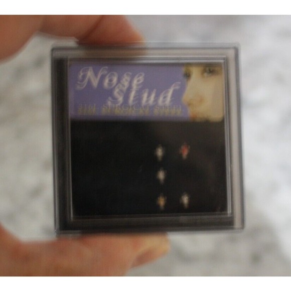 Set Of 5 CZ Cross 316L Surgical Steel Nose Stud Rings 20G Clear Red Yellow NIB - Picture 4 of 4